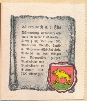 Wappen von Ebersbach an der Fils/Coat of arms (crest) of Ebersbach an der Fils