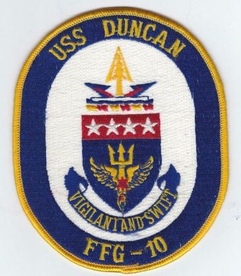 Coat of arms (crest) of Frigate USS Duncan (FFG-10)