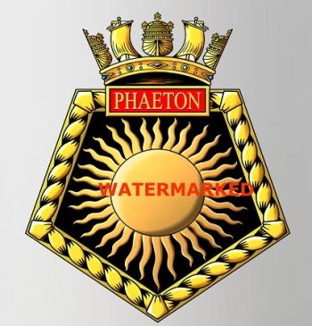 Coat of arms (crest) of the HMS Phaeton, Royal Navy