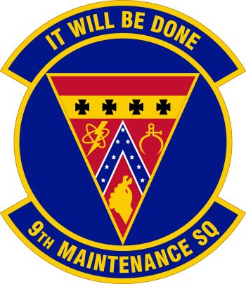 Coat of arms (crest) of the 9th Maintenance Squadron, US Air Force