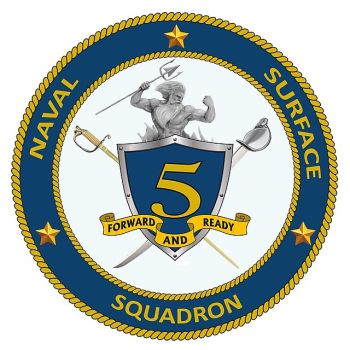 Coat of arms (crest) of the Naval Surface Squadron Five, US Navy
