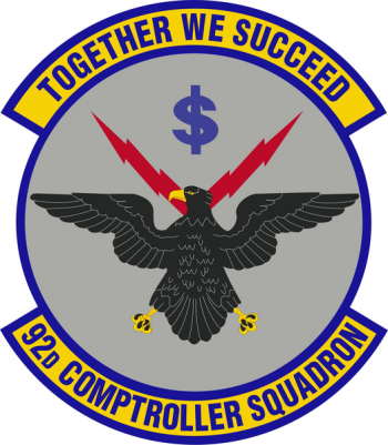 Coat of arms (crest) of the 92nd Comptroller Squadron, US Air Force
