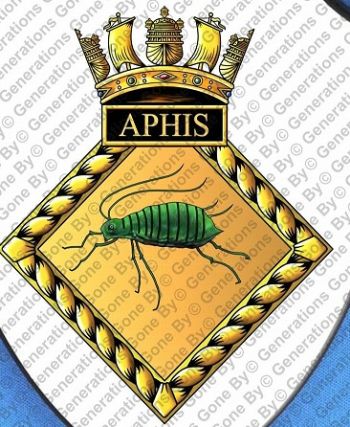Coat of arms (crest) of the HMS Aphis, Royal Navy