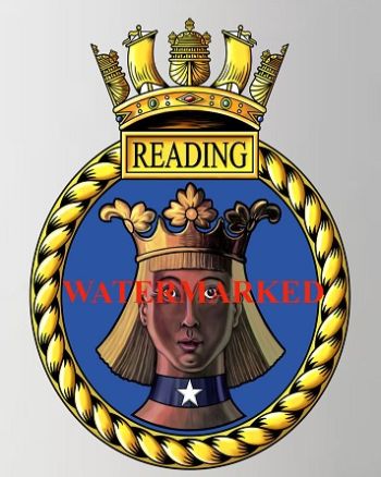Coat of arms (crest) of the HMS Reading, Royal Navy