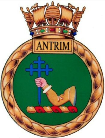 Coat of arms (crest) of the HMS Antrim, Royal Navy