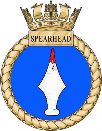 Coat of arms (crest) of the HMS Spearhead, Royal Navy