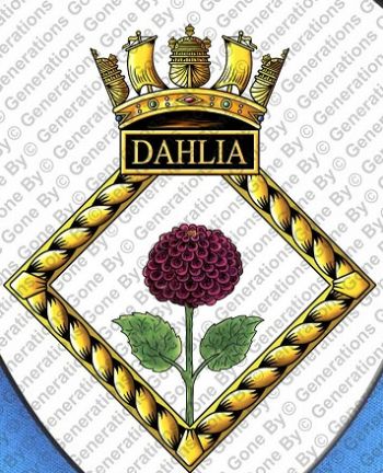 Coat of arms (crest) of the HMS Dahlia, Royal Navy