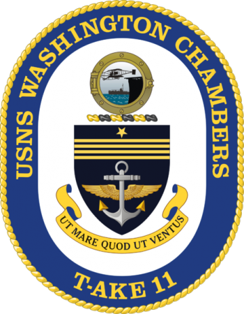 Coat of arms (crest) of the Dry Cargo Ship USNS Washington Chambers (T-AKE-11)