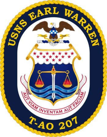 Coat of arms (crest) of the Fleet Replenishment Oiler USNS Earl Warren (T-AO-207)
