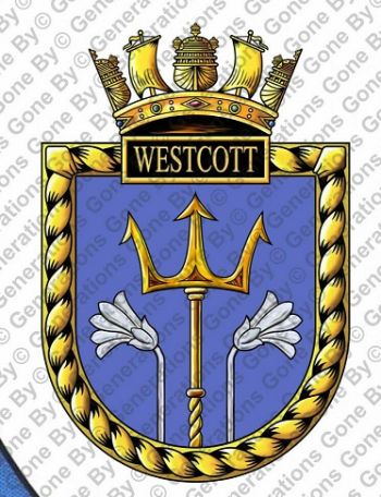 Coat of arms (crest) of the HMS Westcott, Royal Navy