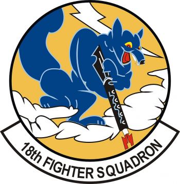 Coat of arms (crest) of the 18th Fighter Squadron, US Air Force